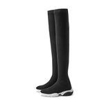 Thermal Over-the-Knee Sneaker Boots - Black