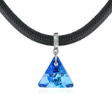 Krystal Couture Trigon Capri Blue Necklace Embellished with SWAROVSKI Crystals