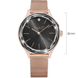 Boxed of Krystal Couture Mineral Glass Watch with Earrings Embellished with Crystals from SWAROVSKI® Set in Rose Gold