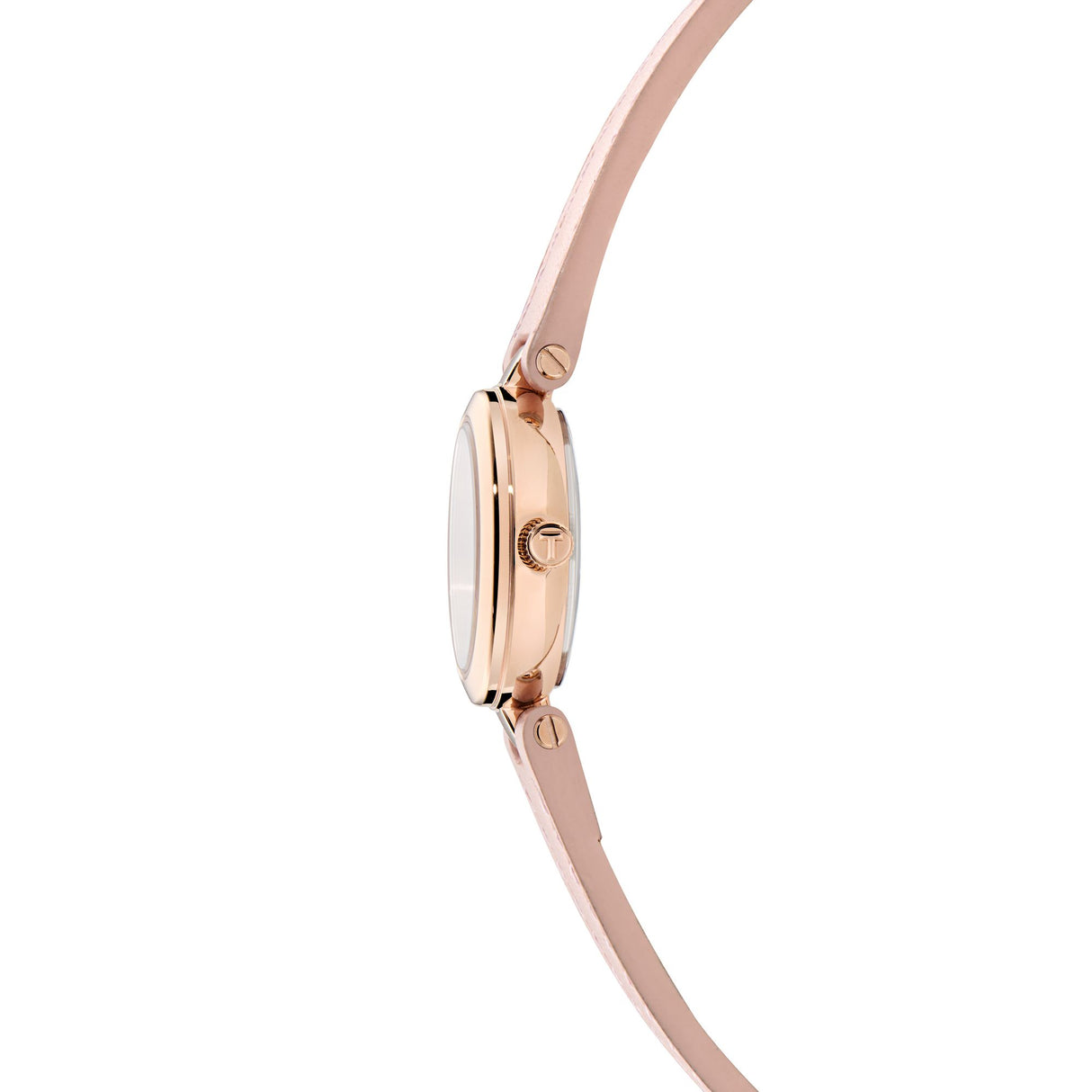 Ted Baker Womens Jolyye 24mm Rose Gold-Tone Case with White Dial and Pink Leather Strap