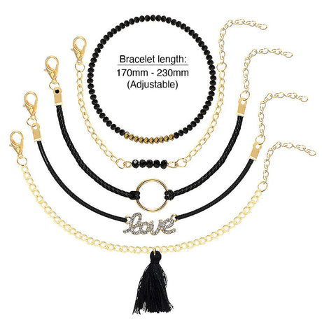 Bohemian 5-Piece Charm Bead Bracelet Set
