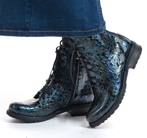 Bosccolo Womens Boots - Green Croco