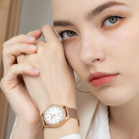 Boxed Krystal Couture Sensational Lux Watch with Ring Set Embellished Crystals from SWAROVSKI® in Rose Gold
