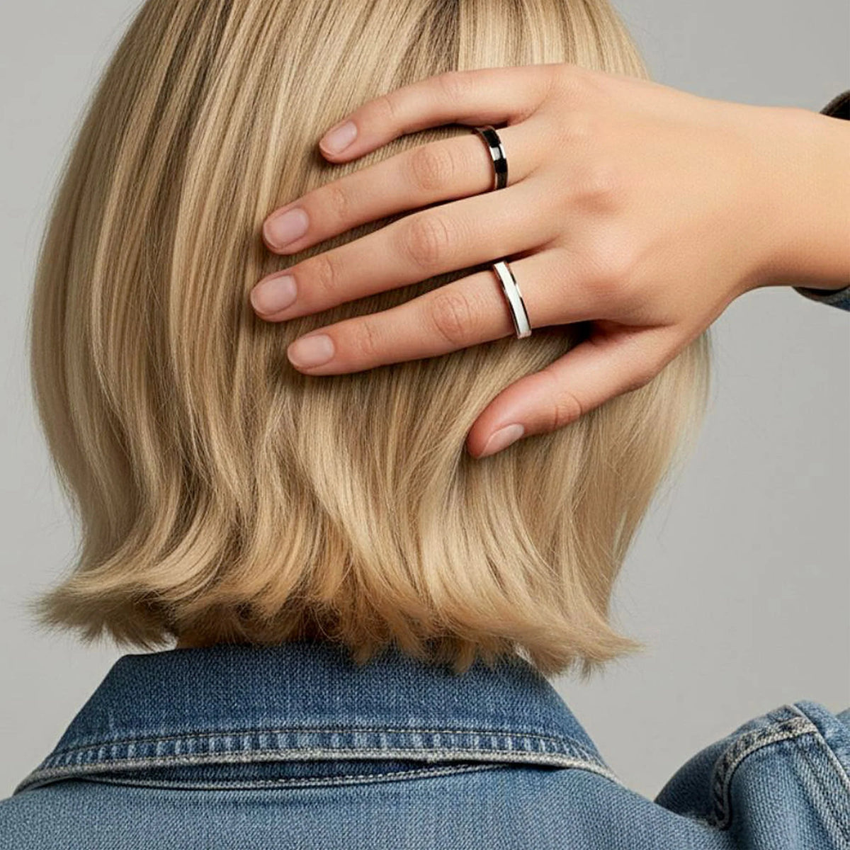 Bullion Gold Ceres Timeless Ring Black Enamel Ring in Silver
