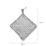 White Gold Mesh Drop Earrings