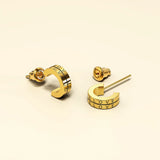 Bullion Gold Iris Zircon Gold Hoop Earrings