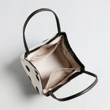 Polka Dot Canvas Mini Bucket Bag - Ivory