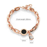 Bullion Gold Roman Numeral Bracelet in Rose Gold Layered Steel Jewellery