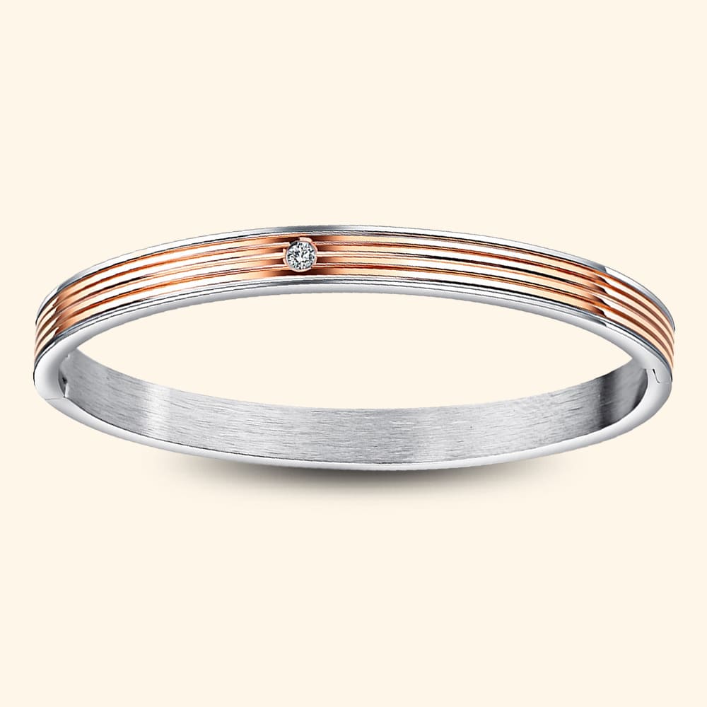 Bullion Gold Ridge Design Bangle 6mm