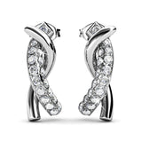 Krystal Couture Intertwined White Gold Stud Earrings Embellished with SWAROVSKI Crystals