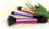 3 Piece Travel Brush Set Professional Fiber Makeup Brush Multi Task Brush
