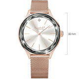 Boxed of Krystal Couture Mineral Glass Watch with Earrings Embellished with Crystals from SWAROVSKI® Set in Rose Gold