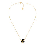Furla Flora Gold-Tone & Black Enamel Necklace