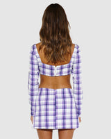 BY.DYLN Wilson Top - Purple Plaid