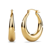 Bullion Gold Csilla Gold Dome Hoop Earrings - 35mm