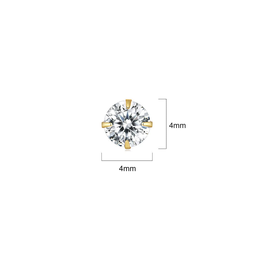 Solid 925 Signature Silver Mary Anne Crystal Stud Earrings In Gold