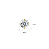 Solid 925 Signature Silver Mary Anne Crystal Stud Earrings In Gold