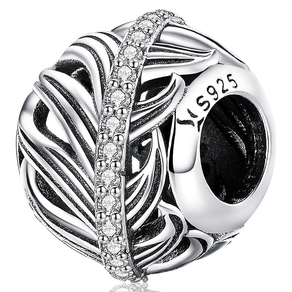 Solid 925 Sterling Silver Rolling Deep CZ Charm