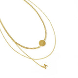 Bullion Gold Multilayer 2 piece Miss M Necklace in Gold Layered Steel Jewellery