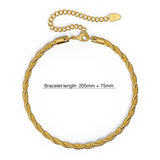 Bullion Gold Rope Link Gold Plated Chain Bracelet