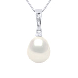 Pendant Jewelry Diamonds 0,01 Cts - Natural Pearl White - Longueur 42 cm