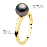 Bangle Ring Real Cultured Tahiti Pearl Round 7,5-8 mm - Longueur 18 cm
