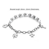 Bullion Gold Polished Charm Bracelet In White Gold