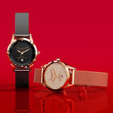 Krystal Couture Krystalline Sleek Gold on Black Watch Embellished with SWAROVSKI® Crystals