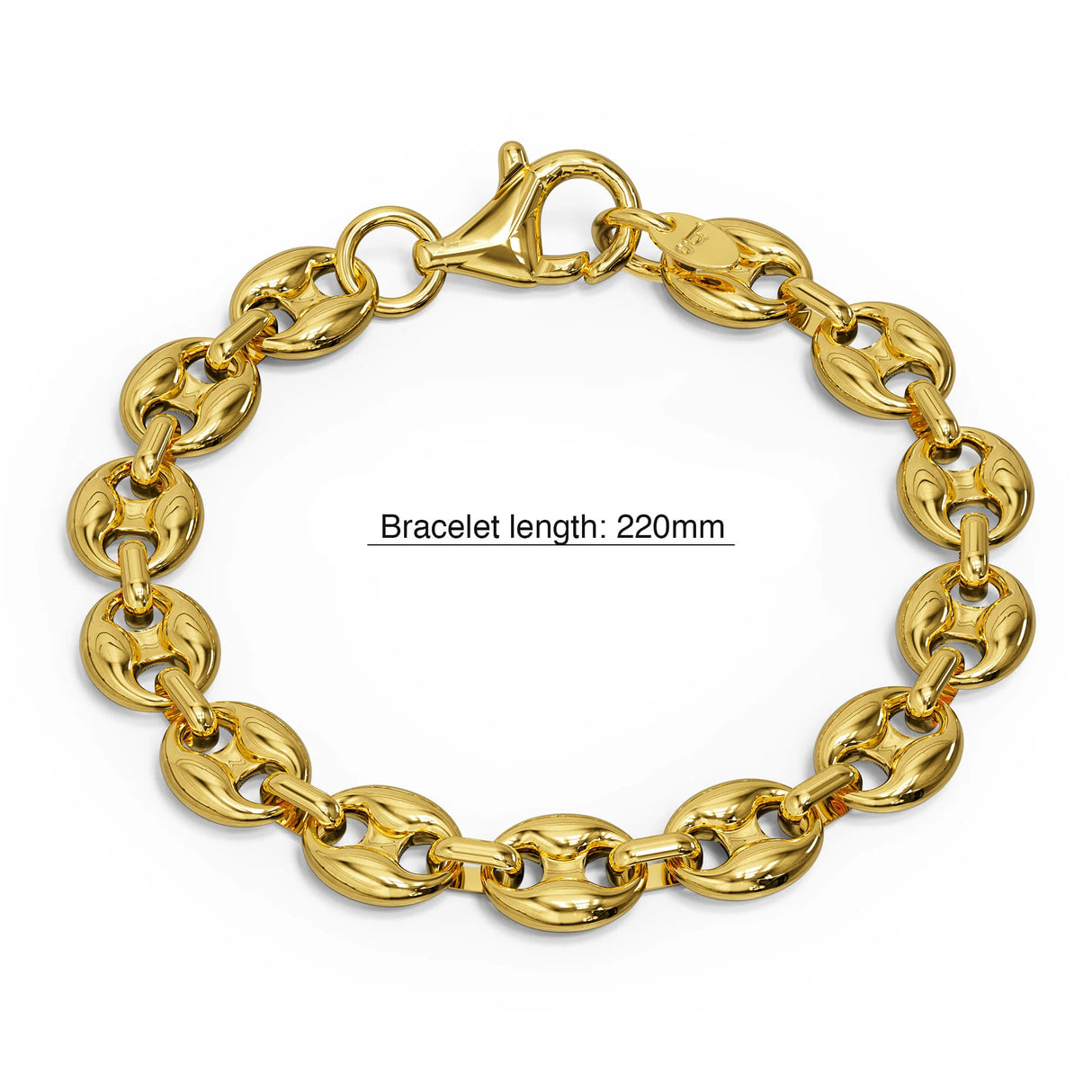 Bullion Gold Interlocking Anchor Link Bracelet in Gold - 11mm