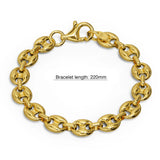 Bullion Gold Interlocking Anchor Link Bracelet in Gold - 11mm
