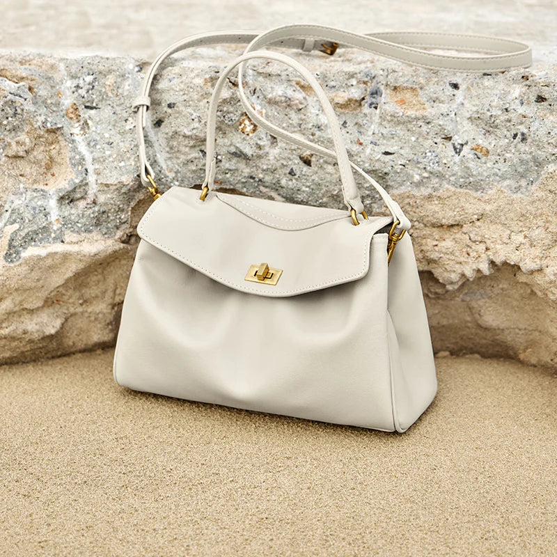 Nalandu Cloud Leather Satchel Bag - Ivory