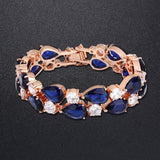 Bullion Gold 18ct Rose Gold Sapphire Bracelet - 16.5cm