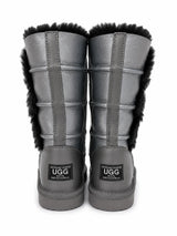 Australian Leather Ugg Classic Short Triple Button - Metallic Gunmetal - AU4