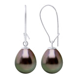 Earrings Real Cultured Tahiti Pearls Pear 9-10 mm - Longueur 18 cm