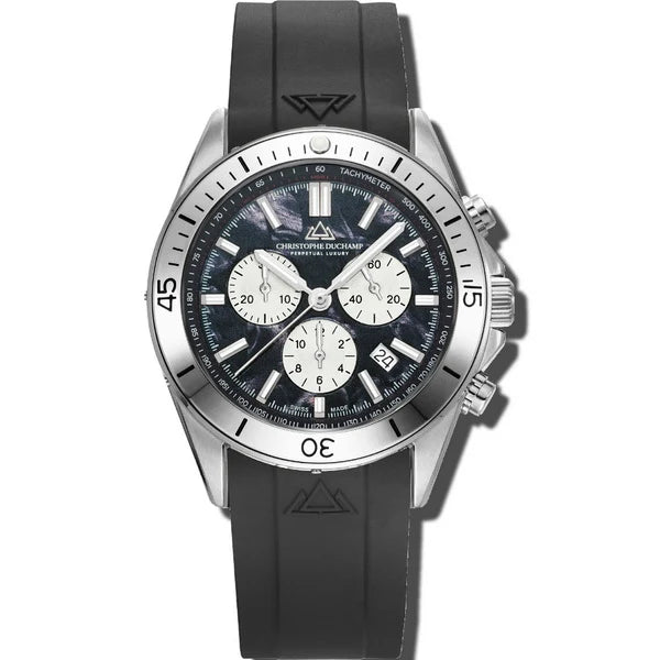 Christophe Duchamp Stratos - Black Dial & 316L Stainless Steel & FKM Rubber Strap
