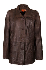 Womens Leather Jacket in Brown Snuff