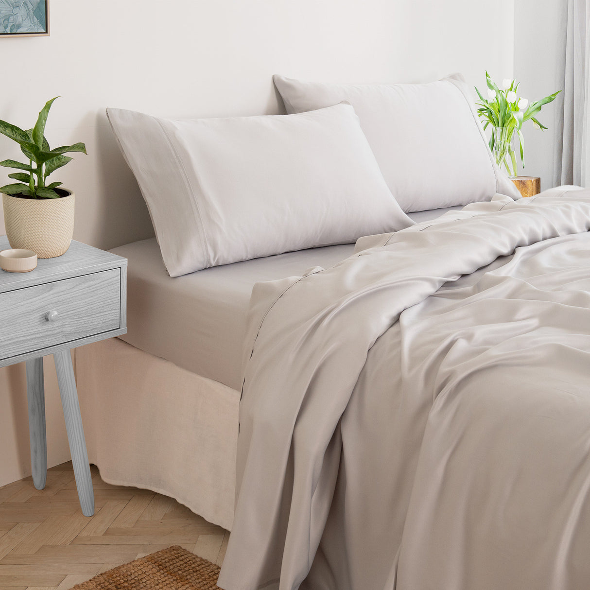 Royal Comfort 3000tc Bamboo Cooling Sheet Set - King - Mid Grey
