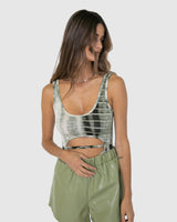 BY.DYLN Toni Bodysuit - Green Tie Dye