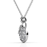 Krystal Couture White Gold Pave Set Padlock Necklace Embellished with SWAROVSKI Crystals