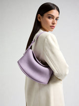 Pebbled Calfskin Half-Moon Hobo - Lilac