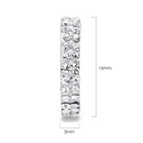 Solid 925 Sterling Silver Crystal C Hoop Earrings
