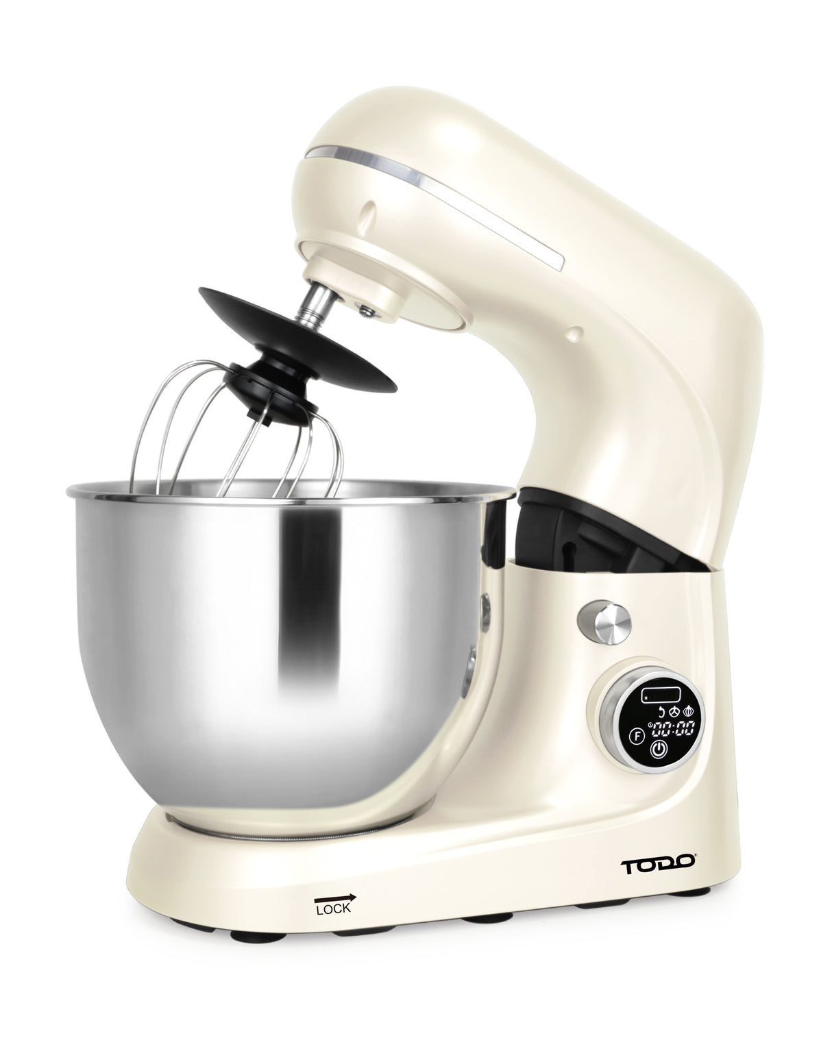 TODO 1100W Electric Stand Mixer 5.3L Stainless Steel Bowl Heated Fermentation LCD Touch Screen Control