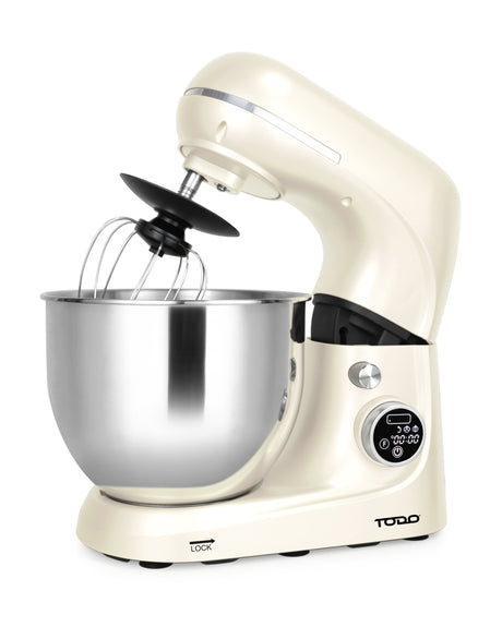 TODO 1100W Electric Stand Mixer 5.3L Stainless Steel Bowl Heated Fermentation LCD Touch Screen Control