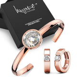 Boxed Modern Bangle and Earrings Set Embellished with SWAROVSKI® Crystals