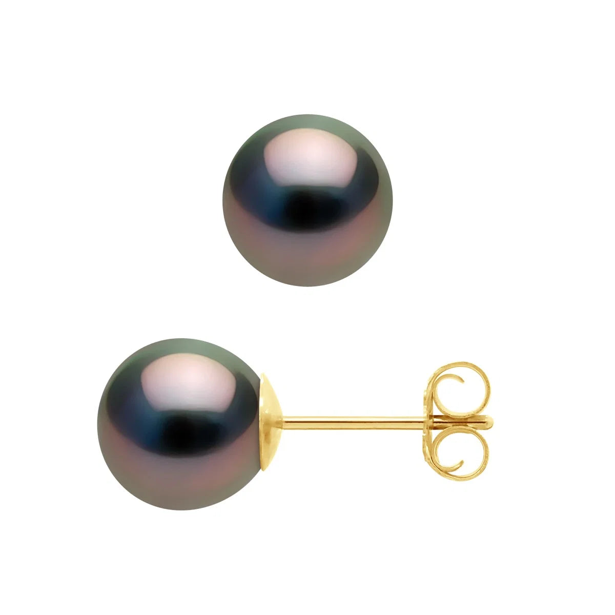 Earrings Tahitian Pearl Yellow Gold 7-8mm