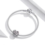 Solid 925 Sterling Silver Pinky Love CZ Charm