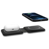 TODO 2 in 1 Wireless Phone Charger 15W Fast Charge Earphone QI Magnetic Charge Pad - Black