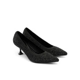 Cocktail Rhinestone Kitten Heels - Black