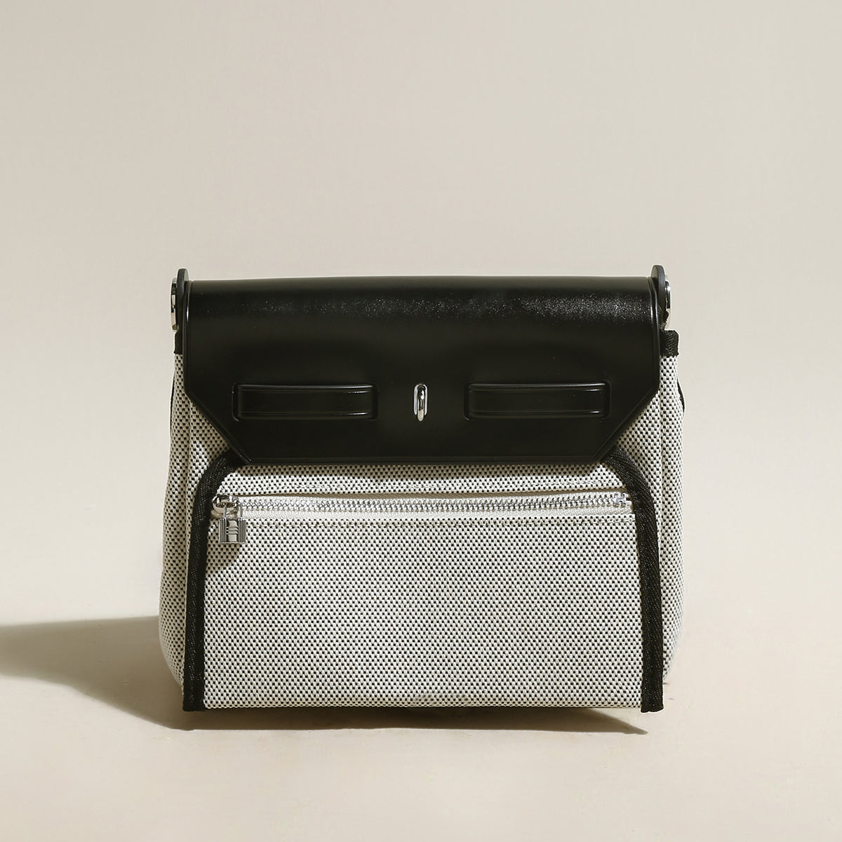 Monet Mini Canvas & Leather Crossbody Bag - Black