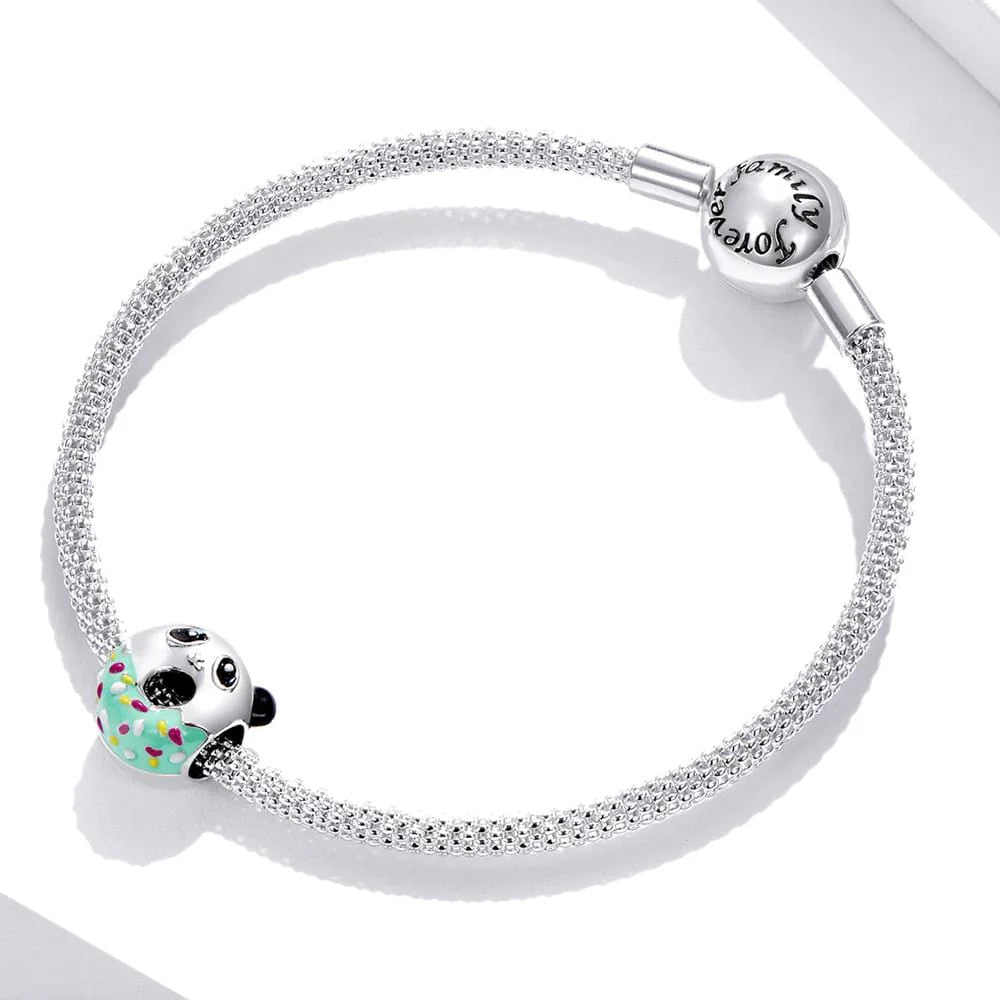 Solid 925 Sterling Silver Bear Panda Pandora Inspired Charm